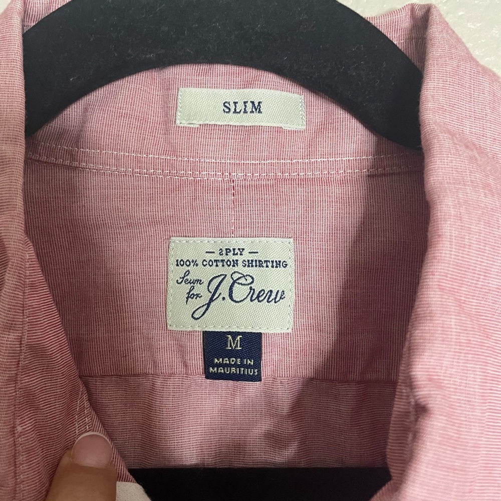 J. Crew Men's Slim Secret Wash cotton poplin shirt size Medium - Picture 4 of 13